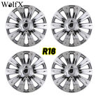 16" Set Of 4 Wheel Covers Snap Hubcaps Caps Fits R16 Tire & Rim Bright Silver