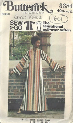1970s Vintage Sewing Pattern B34"-36" CAFTAN (1601)  - Image 1 of 2
