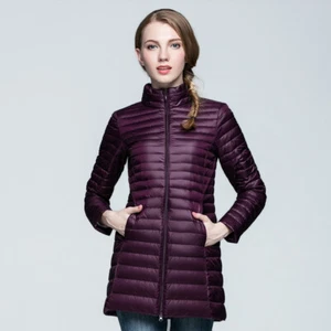Femme Clair Doudoune Rembourré Bas Manteau Léger Blanc Canard Parka Chaud Neuf - Picture 1 of 13