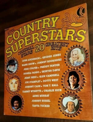 K-tel Presents Country Superstars LP 20 Original Stars Greatest Hits 1976  - Image 1 of 4