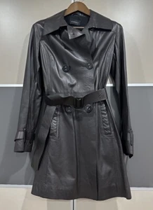 Vespucci trench donna 100% pelle taglia 40 anni 90 Y2K preppy old money - Foto 1 di 12