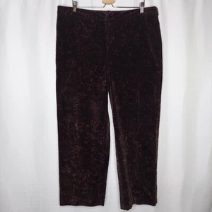 Lord Taylor Paisley Velvet Pants 20W Purple Straight Y2K Romantic Holiday Whimsy - Picture 1 of 10