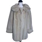 Tissavel Braemoor Womens Coat Size XL France Faux Fur Fully Lined Vintage