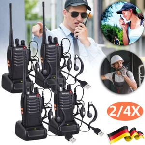 2/4X Walkie Talkie PMR Radiotelefon ręczny Radiotelefony 5KM 446MHz Zestaw - Zdjęcie 1 z 13