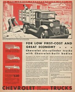 1931 Chevrolet Stake Truck 6-Cylinder Stock Rack Chevy - Vintage Automobile Ad
