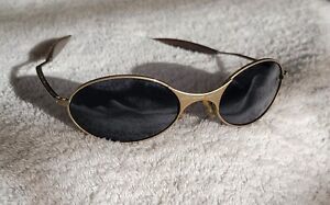 Vintage Oakley E WIRE Sunglasses Gold Frame 