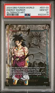 Broly E01-03 Energy Marker Gold Foil PSA 10 Dragon Ball Fusion World Promo Card - Bild 1 von 2