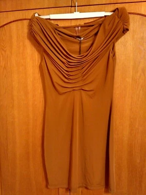 Kleid in M von Silvian Heach (Italy), senfgelb / hellbraun, NEU - Bild 1 von 4