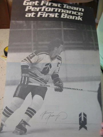 1980's FIRST BANK 11 X 17 INSERT/POSTER GLENN GOLDUP, NIGHTHAWKS AHL, NEW HAVEN Cover