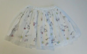 Girls 6/6X Girl Falls Creek White Unicorn Skort Tulle Overlay Bright Stars  - Picture 1 of 8