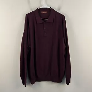 Suéter grande para hombre Nordstrom cuello púrpura 1/4 botón tejido elástico L/S 15401 - Imagen 1 de 7
