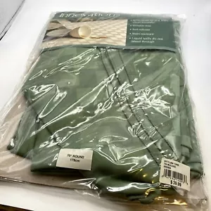 Fabric Tablecloth Moss Green 70" Round Rd Brussels Bardwil Linens Easy Care - Picture 1 of 9