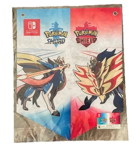 Pokémon Sword and Shield Nintendo Switch STORE PROMO Flag Banner Felt - Picture 1 of 3