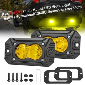 5" Reverse Fog Driving Lamp Flush Mount LED Work Lights Spot Yellow Offroad SUV - Picture 1 of 10