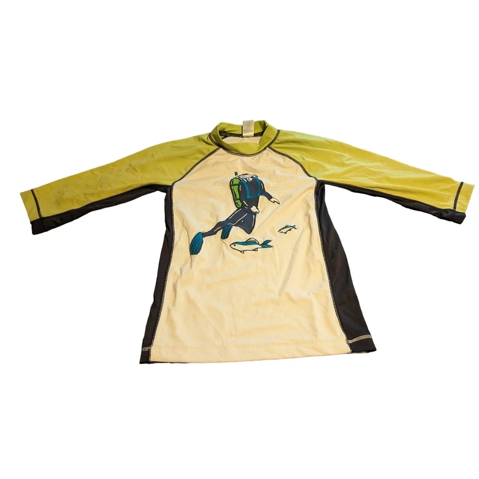 Camisa de natación Gymboree para niños talla 10 con protección contra erupciones bordada buceador DEFECTUOSA Foto 1 de 4