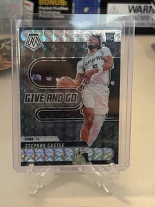 2024-25 Panini Mosaic Stephon Castle Give And Go Reactive Silver RC #6 Spurs - Bild 1 von 2