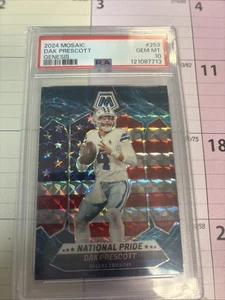 2024 PANINI MOSAIC #253 Dak Prescott NATIONAL PRIDE GENESIS PSA 10 Cowboys Pop 2 - Picture 1 of 2