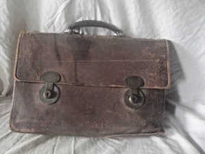 Vintage Briefcase Brown Distressed Leather - Picture 1 of 7