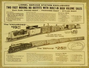 1962 Vintage Print Ad Lionel Trains Service Station Exclusives HO The Zephyr EXC - Picture 1 of 2