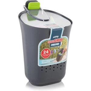 Cesta de clavijas Minky Brite con 24 clavijas de ropa de agarre suave para línea de lavado lavandería - Imagen 1 de 5