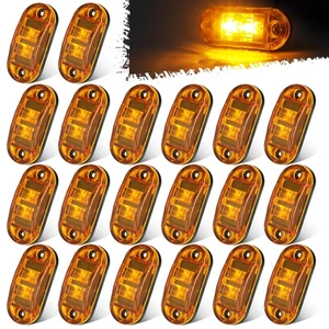 20Pcs LED Sealed Side Marker Clearance Lights Amber SAE DOT For Trailer Truck RV - Picture 1 of 16