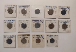 14 German Germany Pfennig Coins Lot - Picture 1 of 2
