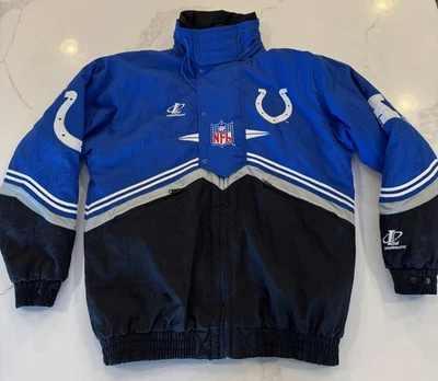 Vtg NFL Logo Athletic Indianapolis Colts Jacket Blue Full Zip Puffer Sz M - EUC - Image 1 of 4