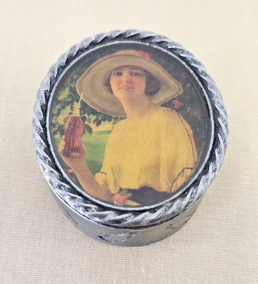 Caixa de bugigangas de estanho Coca-Cola aparência vintage 2" - Imagem 1 de 4