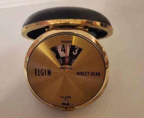 Vintage Elgin Direct Read Travel Alarm Clock Cover