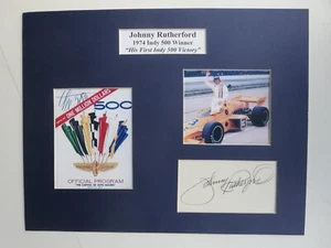 Johnny Rutherford wins his First Indy 500 Championship in 1974 & his autograph - Picture 1 of 2