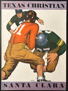 1935 Santa Clara Broncos vs Texas Christian Football Program-Sammy Baugh - Picture 1 of 5