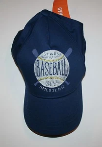 New Gymboree 10 12 year Boys Stars Of Baseball Cap Sunny Sports Hat L Navy Blue - Picture 1 of 2
