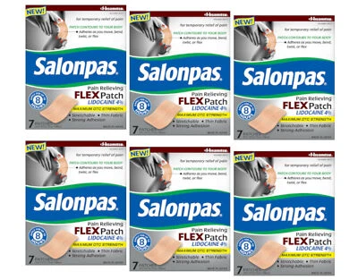 Salonpas Pain Relieving Flex Patch Lidocaine 4%, 7 Count - Pack of 6 - Image 1 of 4