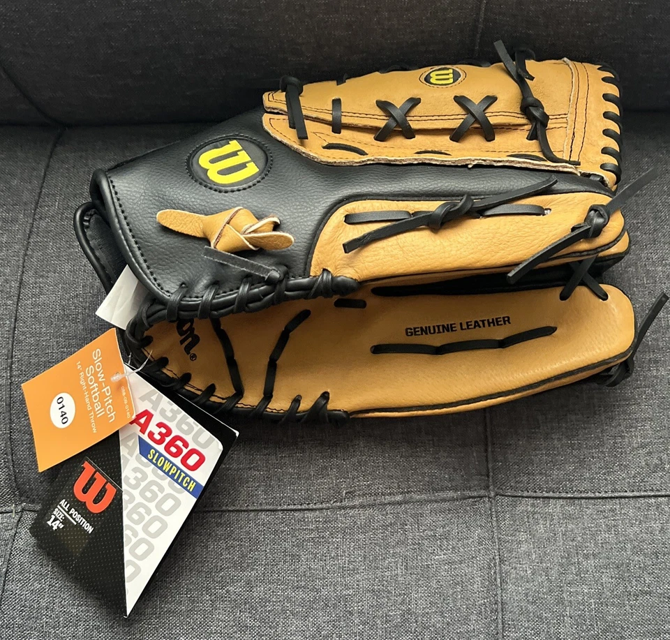 Authentic Wilson A360 Softball Baseball Glove 14” RHT Genuine Leather