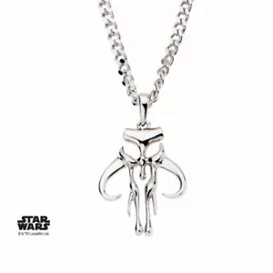 MANDALORIAN SYMBOL - Quality 925 Sterling Silver Cut-Out Pendant, With Chain 24" - Picture 1 of 2