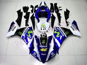 Fit for YZF R1 2012-2014 MOVISTAR Blue Black White ABS Injection Fairing Kit - Picture 1 of 7