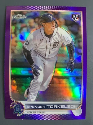 2022 Topps Chrome Update Purple Refractor #USC100 Spencer Torkelson RC Detroit - Image 1 of 2