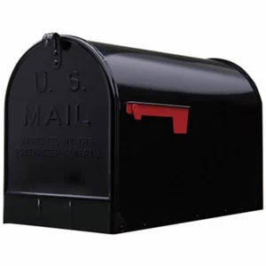 ST200BAM Stanley Post Mount Black XL Steel Mailbox - Pack of 1 - Picture 1 of 4