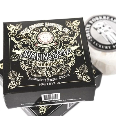 SWEYN FORKBEARD Shaving Soap Sandalwood - 100% Organic, Vegan & Handmade in the United Kingdom