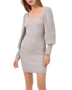1. State Women's Gray Sparkle Knit Long Sleeve Sweater Dress Size XS NWT (bn18 - Picture 1 of 7