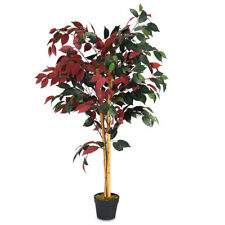4-Feet Artificial Capensia Bush Red/Green Leaves Indoor-Outdoor Home Décor