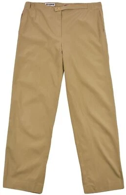 Jil Sander Mujer Dama Pantalones Pantalones Informales Caqui Poliéster Cremallera Mosca 38 Genuino Foto 1 de 4