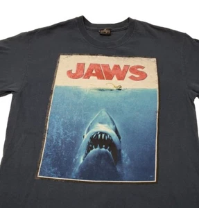 Vtg. Jaws Universal Studios Double Sided  Blue Movie Promo T-Shirt Men's Medium - Picture 1 of 9