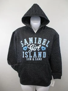 NEW Sanibel Island Girl FL Florida Youth Girls Sizes M-L Black & Silver Hoodie - Picture 1 of 8
