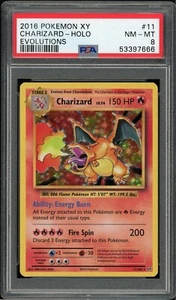 2016 Pokemon XY Evolutions Holo Charizard #11 PSA 8 NM-MT - Picture 1 of 2