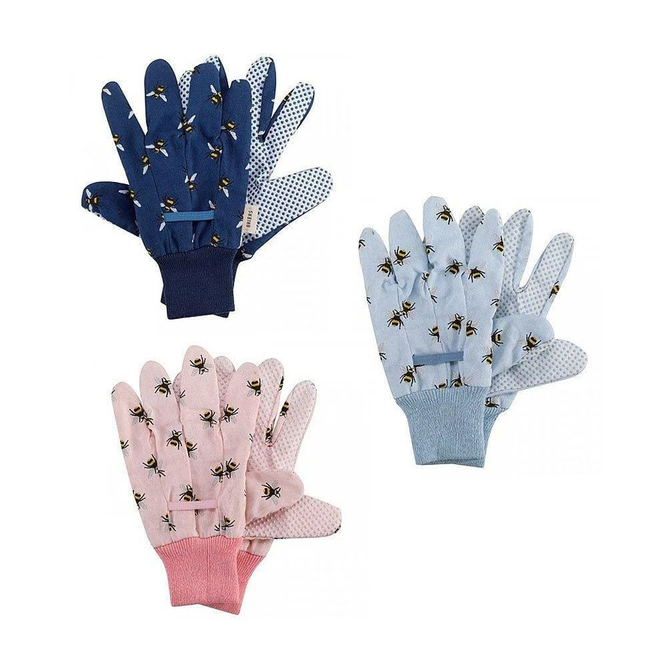 Brier Gardening Gloves Bumble Bees Cotton Fit Comfort Grip Ladies Medium 3pck - Image 1 of 1