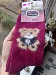 Cute burgundy angora ankle socks UK 2-5 EU 35-38 - Picture 1 of 5