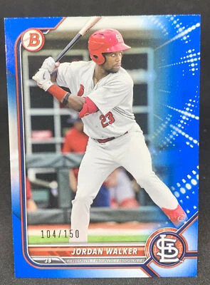 Jordan Walker 2022 Bowman Blue /150 St. Louis Cardinals Rookie Prospect ROY? - Image 1 of 2