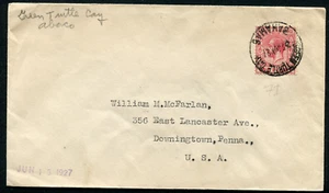 BAHAMAS (21741) GREEN TURTLE CAY cancel/cover 1927 - Picture 1 of 2