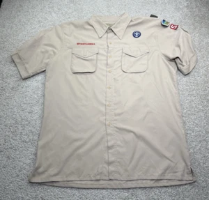 Boy Scouts of America Men’s Uniform Shirt 100% Polyester USA Size Large Vented - Picture 1 of 10